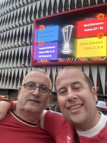 Dean and his dad Cooky at an away game